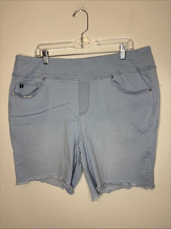 Belle by Kim Gravel Pants - Belle by Kim Gravel Light Blue Denim Bermuda Shorts